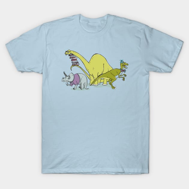 Nerdasaurs! T-Shirt by Horsefacedee